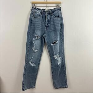 NWT Fashion Nova Seeking Thrills Shredded Straight Leg Jeans Size 7